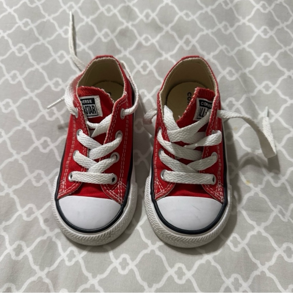 Converse Kids Red and White Sneakers